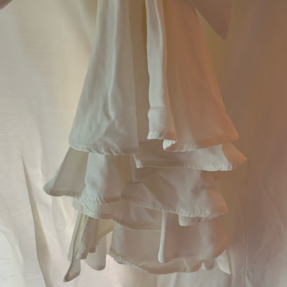 Vintage Joseph Ribkoff J.R. Petite white ruffle necktie blouse - Picture 6 of 6